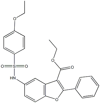 ethyl 5-{[(4-ethoxyphenyl)sulfonyl]amino}-2-phenyl-1-benzofuran-3-carboxylate Structure