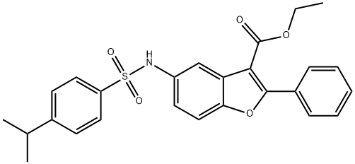 ethyl 5-{[(4-isopropylphenyl)sulfonyl]amino}-2-phenyl-1-benzofuran-3-carboxylate,442553-75-5,结构式