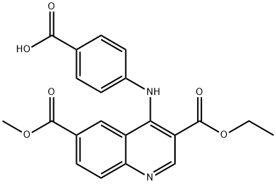 4-{[3-(ethoxycarbonyl)-6-(methoxycarbonyl)-4-quinolinyl]amino}benzoic acid Structure