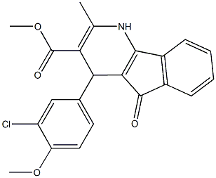 methyl 4-(3-chloro-4-methoxyphenyl)-2-methyl-5-oxo-4,5-dihydro-1H-indeno[1,2-b]pyridine-3-carboxylate Structure