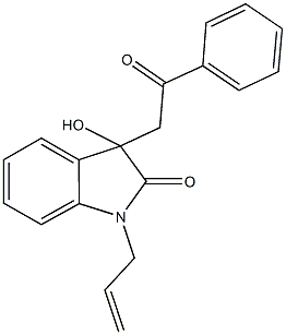 1-allyl-3-hydroxy-3-(2-oxo-2-phenylethyl)-1,3-dihydro-2H-indol-2-one Struktur