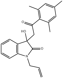 1-allyl-3-hydroxy-3-(2-mesityl-2-oxoethyl)-1,3-dihydro-2H-indol-2-one 化学構造式