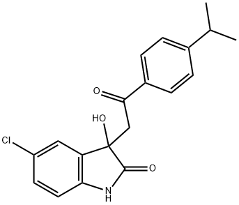 5-chloro-3-hydroxy-3-[2-(4-isopropylphenyl)-2-oxoethyl]-1,3-dihydro-2H-indol-2-one Struktur