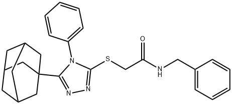 2-{[5-(1-adamantyl)-4-phenyl-4H-1,2,4-triazol-3-yl]sulfanyl}-N-benzylacetamide Structure