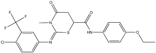 442629-41-6 2-{[4-chloro-3-(trifluoromethyl)phenyl]imino}-N-(4-ethoxyphenyl)-3-methyl-4-oxo-1,3-thiazinane-6-carboxamide