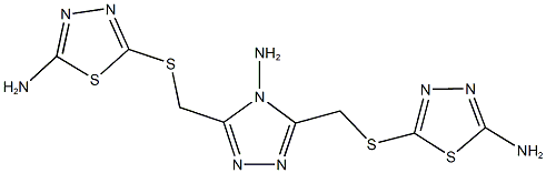 5-{[(4-amino-5-{[(5-amino-1,3,4-thiadiazol-2-yl)sulfanyl]methyl}-4H-1,2,4-triazol-3-yl)methyl]sulfanyl}-1,3,4-thiadiazol-2-amine Structure