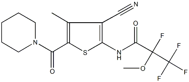 N-[3-cyano-4-methyl-5-(1-piperidinylcarbonyl)-2-thienyl]-2,3,3,3-tetrafluoro-2-methoxypropanamide,442629-94-9,结构式