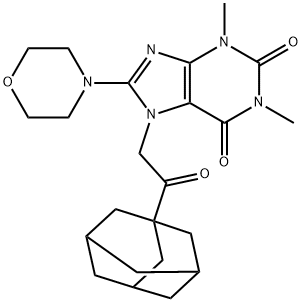 7-[2-(1-adamantyl)-2-oxoethyl]-1,3-dimethyl-8-(4-morpholinyl)-3,7-dihydro-1H-purine-2,6-dione Struktur
