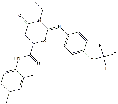 442632-97-5 2-({4-[chloro(difluoro)methoxy]phenyl}imino)-N-(2,4-dimethylphenyl)-3-ethyl-4-oxo-1,3-thiazinane-6-carboxamide