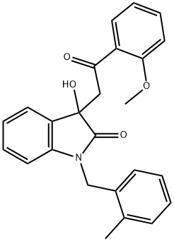 3-hydroxy-3-[2-(2-methoxyphenyl)-2-oxoethyl]-1-(2-methylbenzyl)-1,3-dihydro-2H-indol-2-one Structure