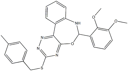 6-(2,3-dimethoxyphenyl)-3-[(4-methylbenzyl)sulfanyl]-6,7-dihydro[1,2,4]triazino[5,6-d][3,1]benzoxazepine,442643-01-8,结构式