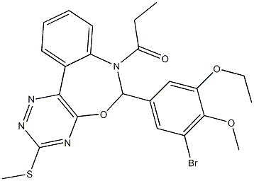 6-(3-bromo-5-ethoxy-4-methoxyphenyl)-3-(methylsulfanyl)-7-propionyl-6,7-dihydro[1,2,4]triazino[5,6-d][3,1]benzoxazepine Structure