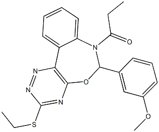 3-[3-(ethylsulfanyl)-7-propionyl-6,7-dihydro[1,2,4]triazino[5,6-d][3,1]benzoxazepin-6-yl]phenyl methyl ether|