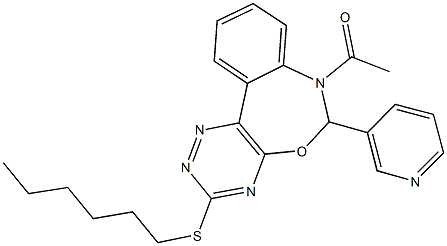 442643-37-0 7-acetyl-3-(hexylsulfanyl)-6-(3-pyridinyl)-6,7-dihydro[1,2,4]triazino[5,6-d][3,1]benzoxazepine