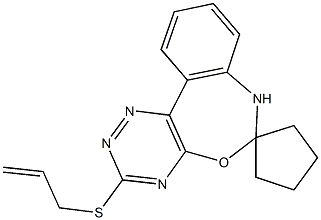 3-(allylthio)-6,7-dihydro[1,2,4]triazino[5,6-d][3,1]benzoxazepine-6-spiro-1'-cyclopentane Structure