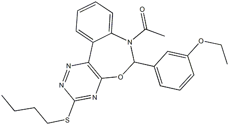 3-[7-acetyl-3-(butylthio)-6,7-dihydro[1,2,4]triazino[5,6-d][3,1]benzoxazepin-6-yl]phenyl ethyl ether Structure