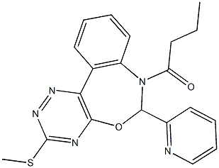 7-butyryl-3-(methylsulfanyl)-6-(2-pyridinyl)-6,7-dihydro[1,2,4]triazino[5,6-d][3,1]benzoxazepine Structure