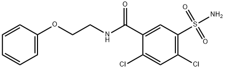 5-(aminosulfonyl)-2,4-dichloro-N-(2-phenoxyethyl)benzamide Struktur