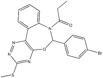 6-(4-bromophenyl)-3-(methylsulfanyl)-7-propionyl-6,7-dihydro[1,2,4]triazino[5,6-d][3,1]benzoxazepine 结构式