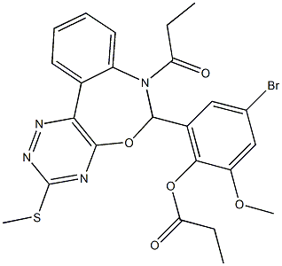 442645-09-2 4-bromo-2-methoxy-6-[3-(methylsulfanyl)-7-propionyl-6,7-dihydro[1,2,4]triazino[5,6-d][3,1]benzoxazepin-6-yl]phenyl propionate