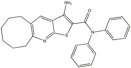 3-amino-N,N-diphenyl-5,6,7,8,9,10-hexahydrocycloocta[b]thieno[3,2-e]pyridine-2-carboxamide,442645-12-7,结构式