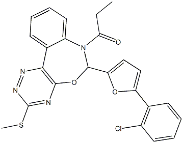 6-[5-(2-chlorophenyl)-2-furyl]-7-propionyl-6,7-dihydro[1,2,4]triazino[5,6-d][3,1]benzoxazepin-3-yl methyl sulfide|