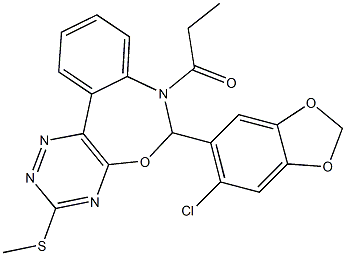 6-(6-chloro-1,3-benzodioxol-5-yl)-7-propionyl-6,7-dihydro[1,2,4]triazino[5,6-d][3,1]benzoxazepin-3-yl methyl sulfide|