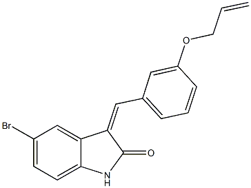 3-[3-(allyloxy)benzylidene]-5-bromo-1,3-dihydro-2H-indol-2-one 结构式