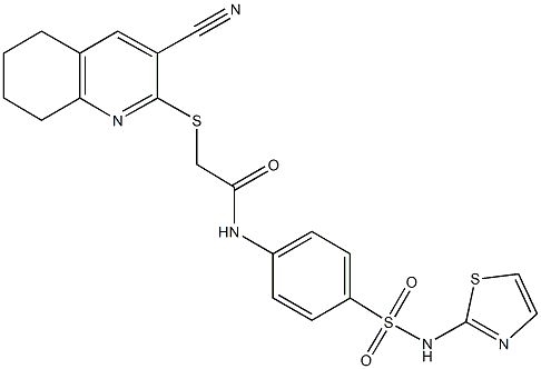 2-[(3-cyano-5,6,7,8-tetrahydro-2-quinolinyl)sulfanyl]-N-{4-[(1,3-thiazol-2-ylamino)sulfonyl]phenyl}acetamide|