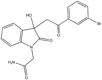 2-{3-[2-(3-bromophenyl)-2-oxoethyl]-3-hydroxy-2-oxo-2,3-dihydro-1H-indol-1-yl}acetamide,442653-84-1,结构式