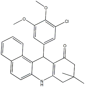 12-(3-chloro-4,5-dimethoxyphenyl)-9,9-dimethyl-8,9,10,12-tetrahydrobenzo[a]acridin-11(7H)-one,442658-09-5,结构式