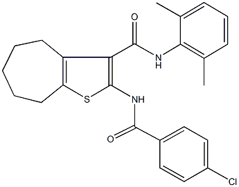 2-[(4-chlorobenzoyl)amino]-N-(2,6-dimethylphenyl)-5,6,7,8-tetrahydro-4H-cyclohepta[b]thiophene-3-carboxamide|