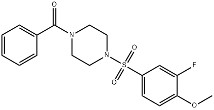 4-[(4-benzoyl-1-piperazinyl)sulfonyl]-2-fluorophenyl methyl ether Structure