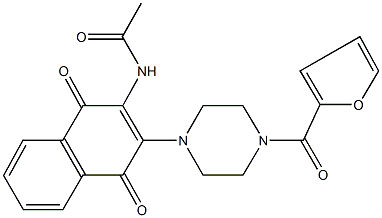 N-{3-[4-(2-furoyl)-1-piperazinyl]-1,4-dioxo-1,4-dihydro-2-naphthalenyl}acetamide Structure