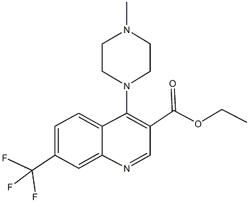 ethyl 4-(4-methyl-1-piperazinyl)-7-(trifluoromethyl)-3-quinolinecarboxylate Structure