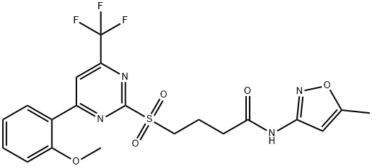 4-{[4-(2-methoxyphenyl)-6-(trifluoromethyl)-2-pyrimidinyl]sulfonyl}-N-(5-methyl-3-isoxazolyl)butanamide Structure