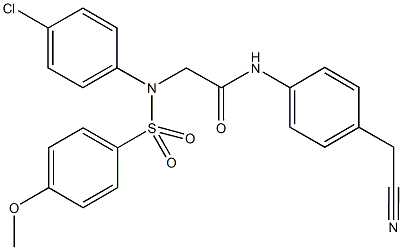 2-{4-chloro[(4-methoxyphenyl)sulfonyl]anilino}-N-[4-(cyanomethyl)phenyl]acetamide Structure