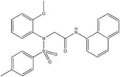 2-{2-methoxy[(4-methylphenyl)sulfonyl]anilino}-N-(1-naphthyl)acetamide Struktur