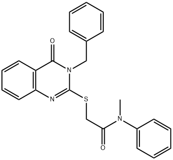 2-[(3-benzyl-4-oxo-3,4-dihydroquinazolin-2-yl)sulfanyl]-N-methyl-N-phenylacetamide 结构式