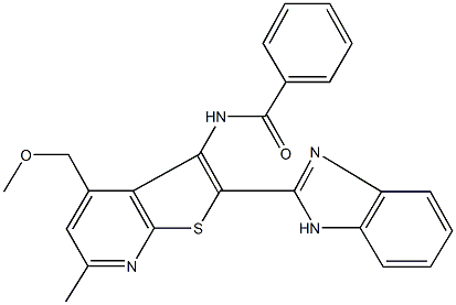 N-[2-(1H-benzimidazol-2-yl)-4-(methoxymethyl)-6-methylthieno[2,3-b]pyridin-3-yl]benzamide Structure