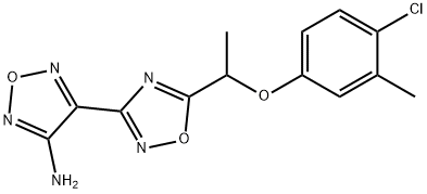 4-{5-[1-(4-chloro-3-methylphenoxy)ethyl]-1,2,4-oxadiazol-3-yl}-1,2,5-oxadiazol-3-amine 化学構造式