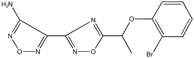 4-{5-[1-(2-bromophenoxy)ethyl]-1,2,4-oxadiazol-3-yl}-1,2,5-oxadiazol-3-amine 化学構造式