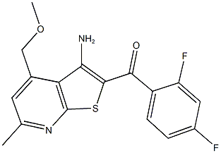 [3-amino-4-(methoxymethyl)-6-methylthieno[2,3-b]pyridin-2-yl](2,4-difluorophenyl)methanone,442872-55-1,结构式