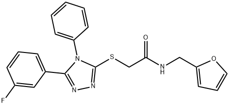 2-{[5-(3-fluorophenyl)-4-phenyl-4H-1,2,4-triazol-3-yl]sulfanyl}-N-(2-furylmethyl)acetamide Structure