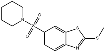 methyl 6-(1-piperidinylsulfonyl)-1,3-benzothiazol-2-yl sulfide Structure