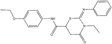 N-(4-ethoxyphenyl)-3-ethyl-4-oxo-2-(phenylimino)-1,3-thiazinane-6-carboxamide,442872-89-1,结构式