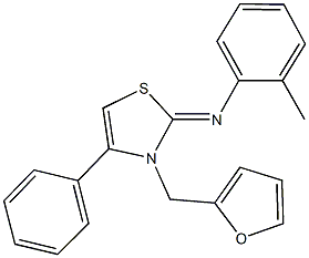 N-(3-(2-furylmethyl)-4-phenyl-1,3-thiazol-2(3H)-ylidene)-N-(2-methylphenyl)amine Struktur