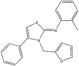 N-(3-(2-furylmethyl)-4-phenyl-1,3-thiazol-2(3H)-ylidene)-N-(2-methylphenyl)amine 结构式