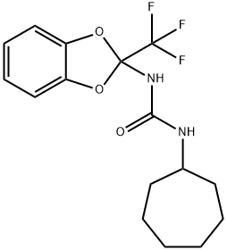 N-cycloheptyl-N'-[2-(trifluoromethyl)-1,3-benzodioxol-2-yl]urea,442892-93-5,结构式