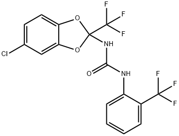 N-[5-chloro-2-(trifluoromethyl)-1,3-benzodioxol-2-yl]-N'-[2-(trifluoromethyl)phenyl]urea Structure